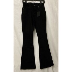 Flying Banana Women's Black Dark Wash Wide Leg Rough Hewn Jeans (GYXB-2)- SZ 4S